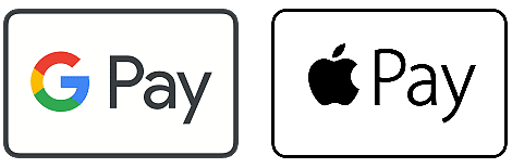The Apple Pay and Google Pay icons